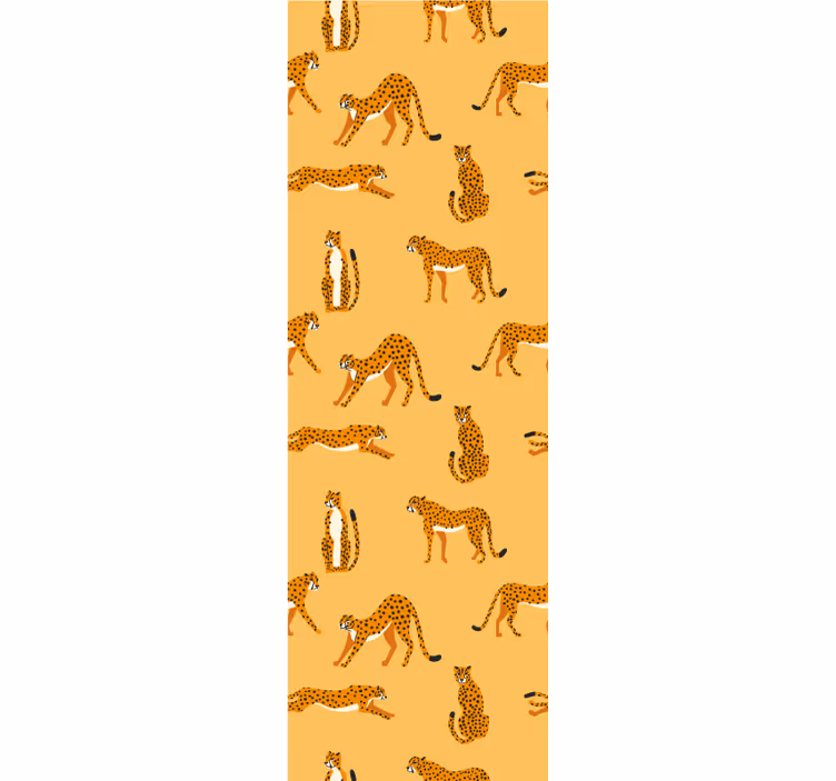 papel de parede para sala Padrão gráfico de leopardos amarelos - TenStickers