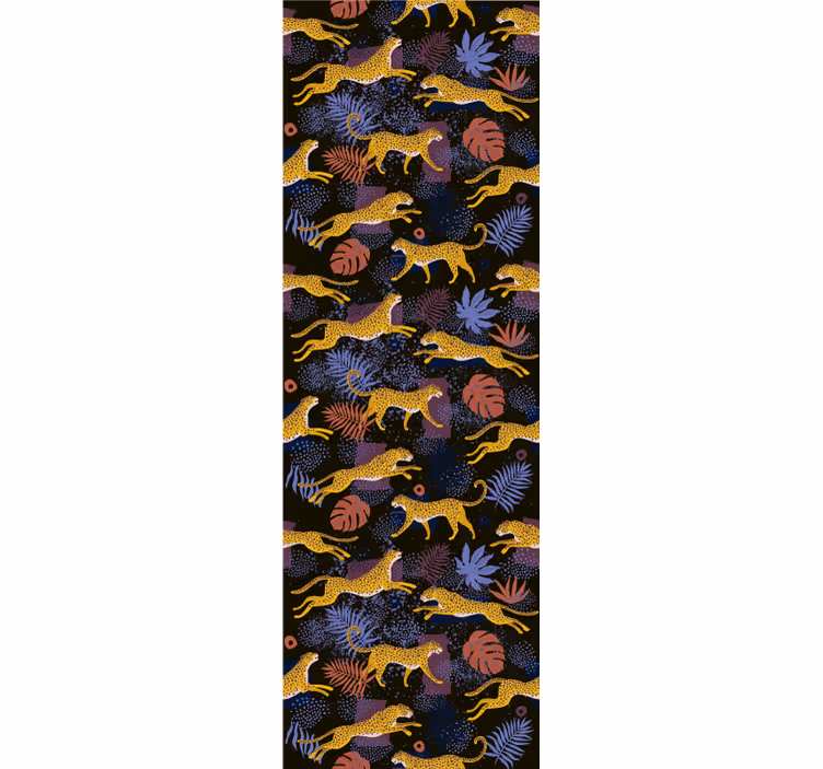 papel de parede animais mosaico da fauna da selva - TenStickers