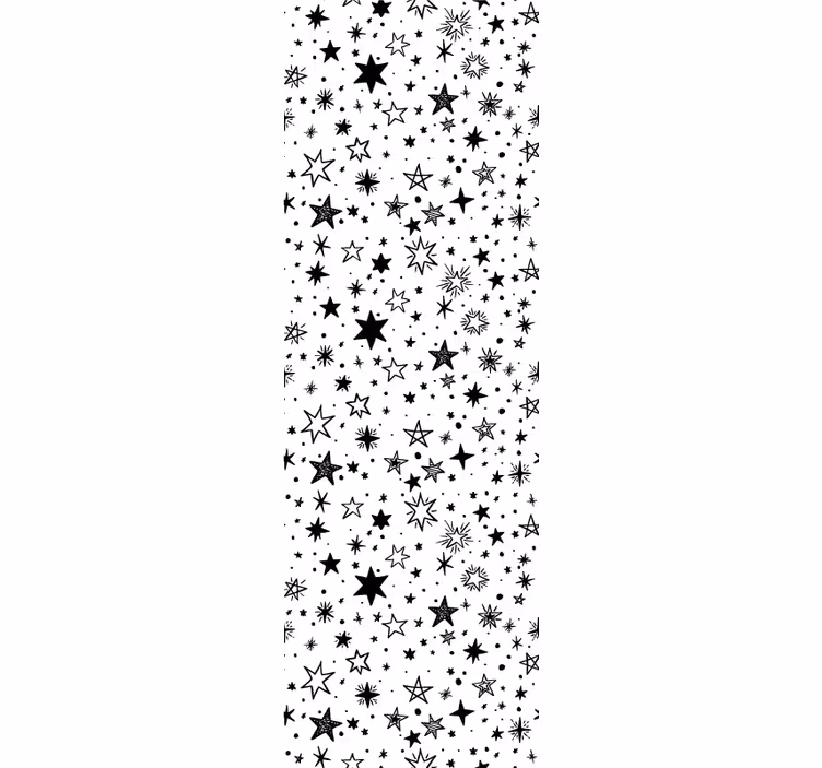 Papel de parede estrelas Fundo branco padrão de estrela preta - TenStickers
