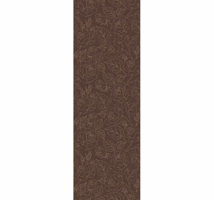 papel de parede flores padrão minimalista de rosas - TenStickers