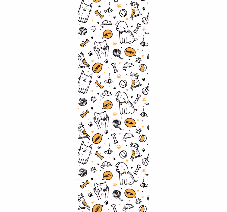 Papel de parede animais arte de doodle de pets - TenStickers