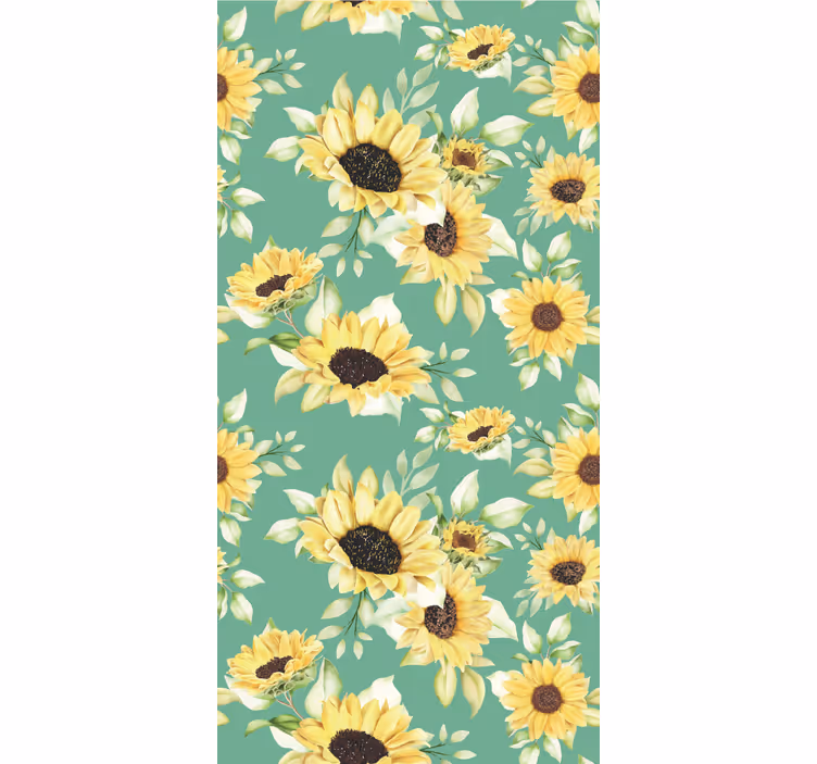papel de parede flores flores de girassol - TenStickers