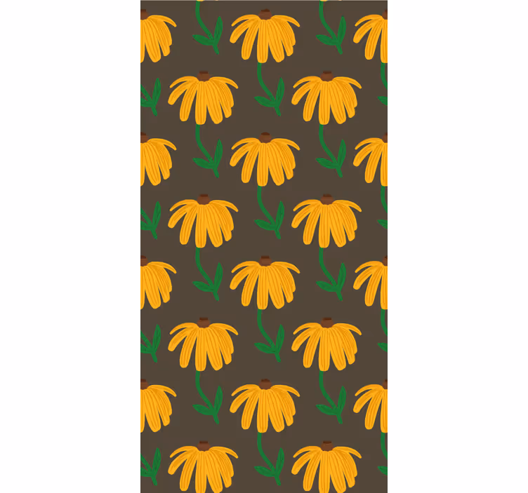 papel de parede flores padrão de emblema floral - TenStickers