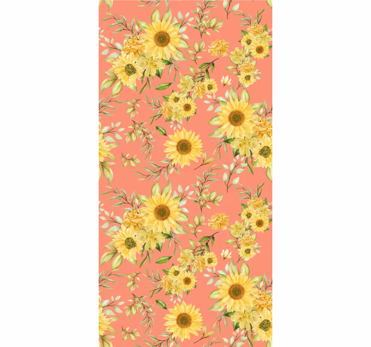 papel de parede flores flores de girassol - TenStickers