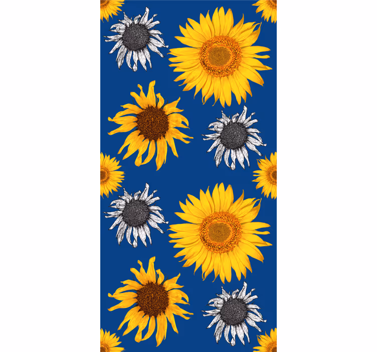 papel de parede flores conjunto de girassol - TenStickers
