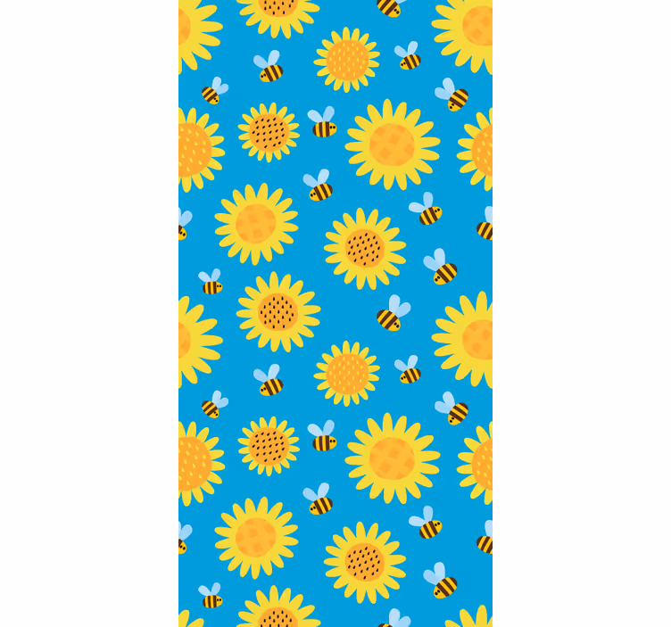papel de parede flores padrão floral ensolarado - TenStickers