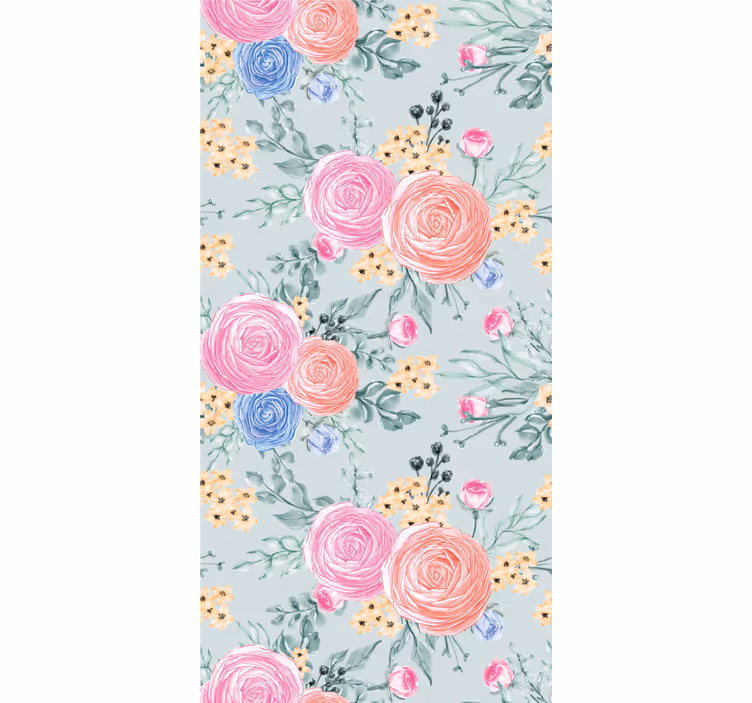 papel de parede flores estampa de buquê floral - TenStickers