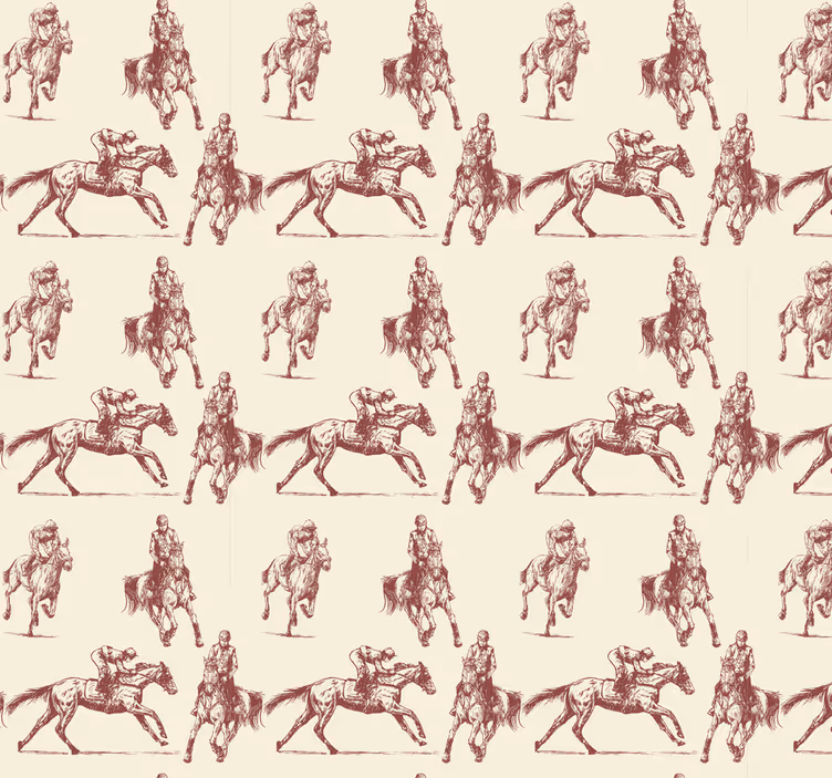 papel de parede animais ilustração equestre - TenStickers