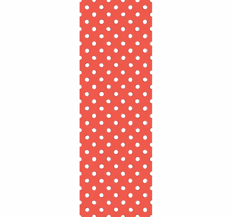 Papel de parede círculos e bolinhas padrão vermelho e branco - TenStickers