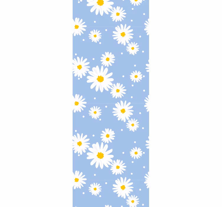 papel de parede flores motivo padrão de margarida - TenStickers