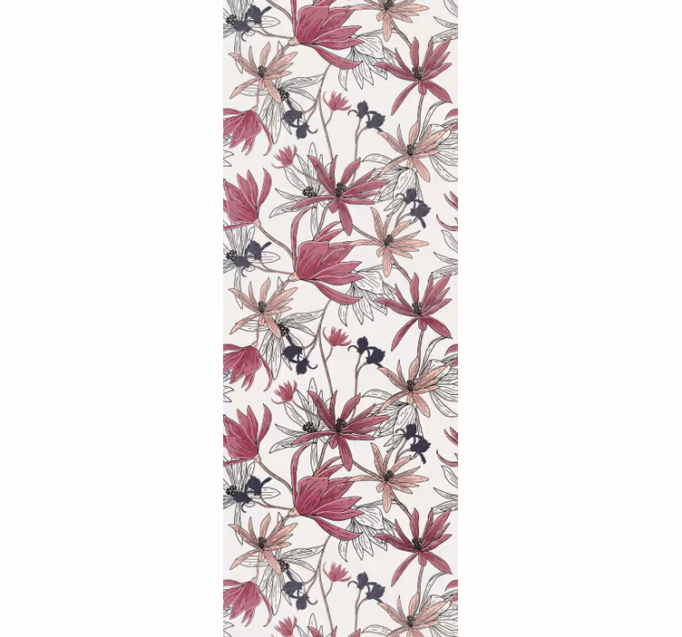 papel de parede floral Flores diferentes em bege - TenStickers