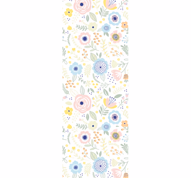 papel de parede floral Desenho de flores coloridas - TenStickers