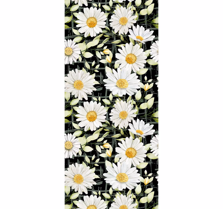 papel de parede flores exposição floral margarida - TenStickers