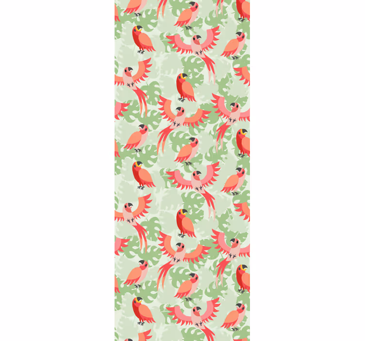 Papel de parede pássaros padrão de papagaio - TenStickers
