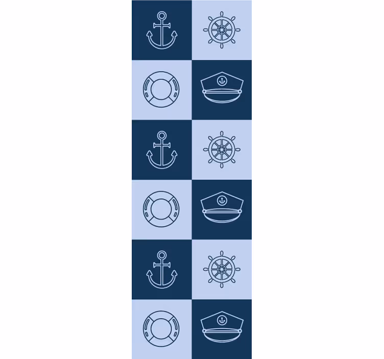 papel de parede azulejo padrão de azulejo náutico - TenStickers