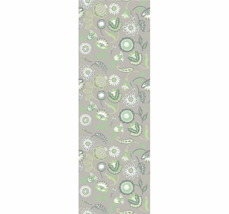 papel de parede floral motivo floral verde - TenStickers