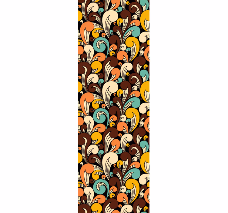 Papel de parede vintage Formas de fundo preto hippie - TenStickers