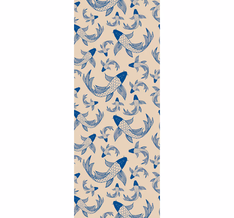 papel de parede animais padrão de peixe koi - TenStickers