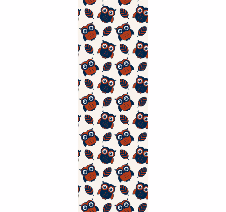 papel de parede animais design de padrão de coruja - TenStickers