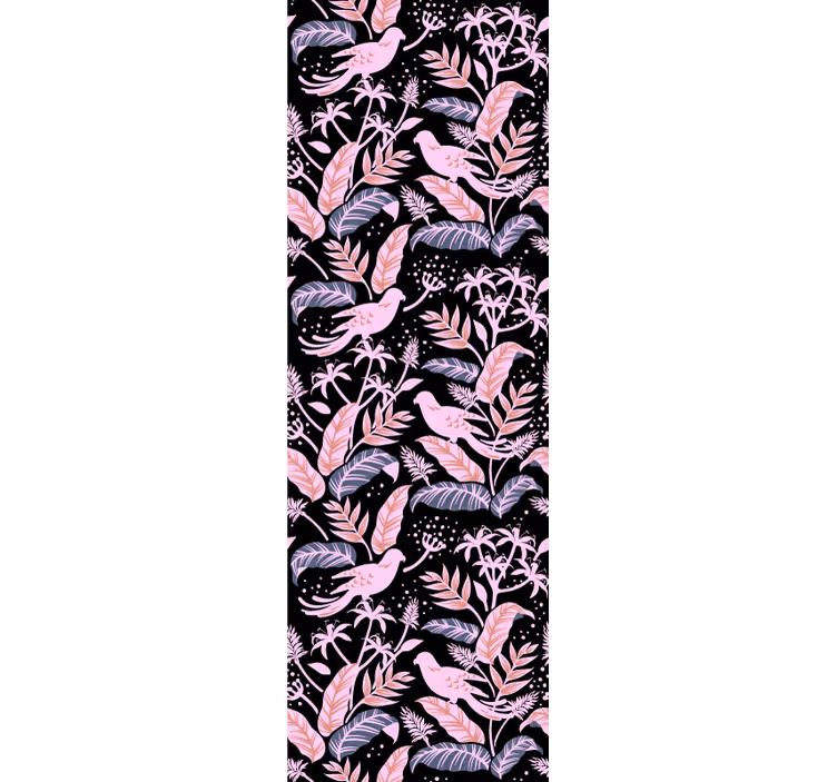 papel de parede ornamental harmonia floral dos pássaros - TenStickers