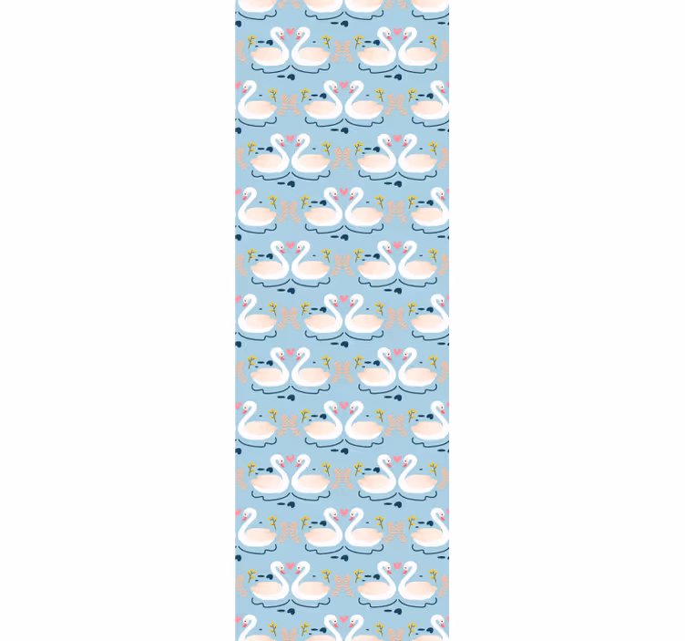 papel de parede animais padrão lago dos cisnes - TenStickers