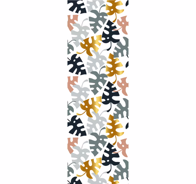 Papel de parede folhas padrão monstro - TenStickers