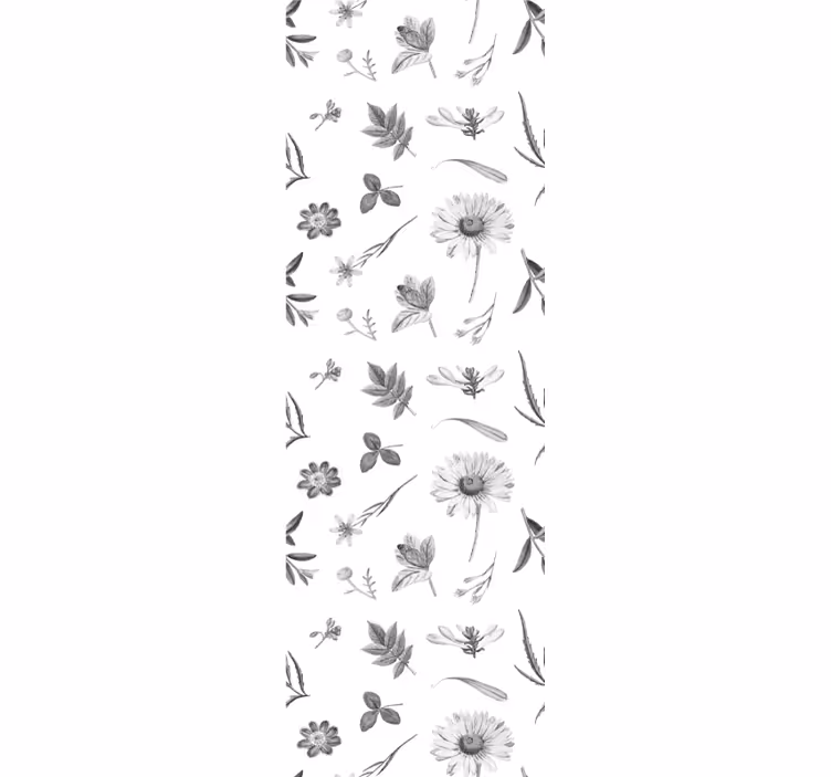 papel de parede flores esboços florais - TenStickers
