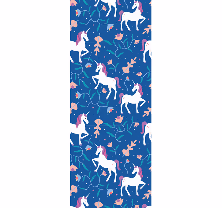 papel de parede animais padrão de fantasia de unicórnio - TenStickers