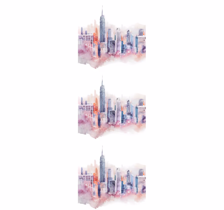 Papel de parede cidades e países aquarela urbana - TenStickers