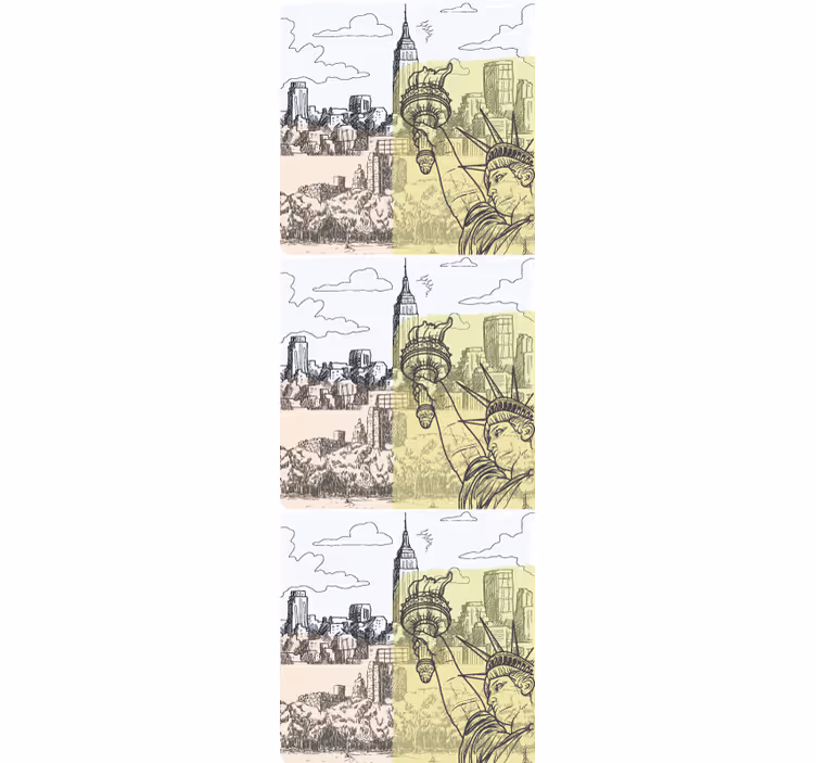Papel de parede cidades e países desenho de esboço urbano - TenStickers