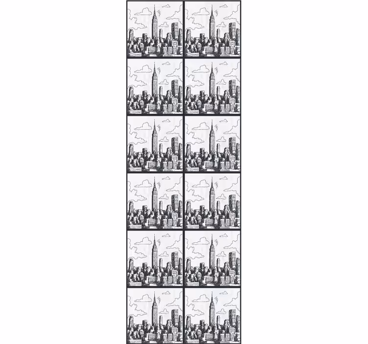 Papel de parede cidades e países esboço do horizonte urbano - TenStickers