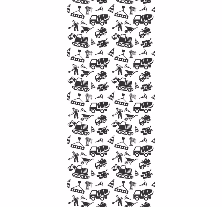 Papel de parede industrial motivo de construção - TenStickers