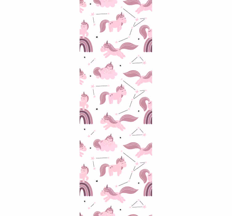 papel de parede infantil padrão de unicórnio de fantasia - TenStickers