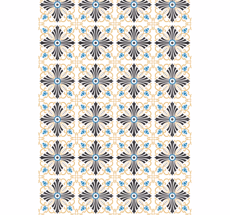 papel de parede ornamental padrão de medalhão floral - TenStickers
