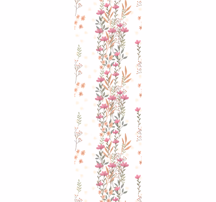 papel de parede flores listras verticais florais - TenStickers