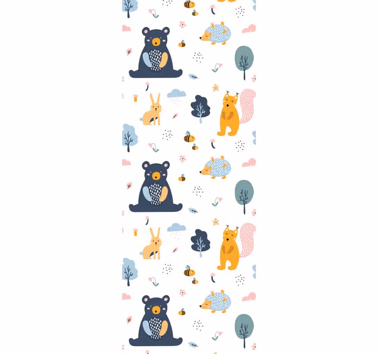papel de parede quarto de bebé animais da floresta - TenStickers