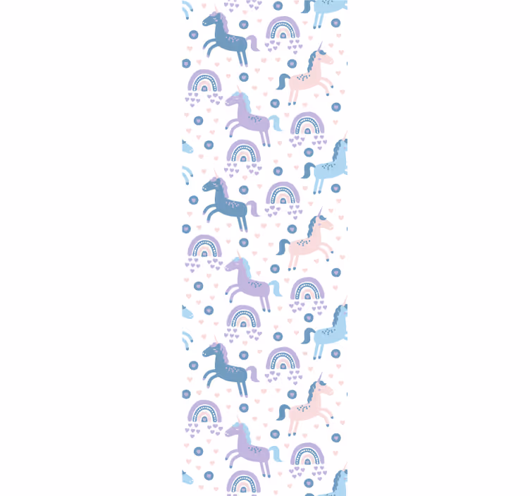 papel de parede quarto de bebé unicórnios caprichosos - TenStickers