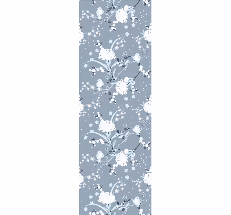 papel de parede quarto de casal flores delicadas e cinzentas - TenStickers