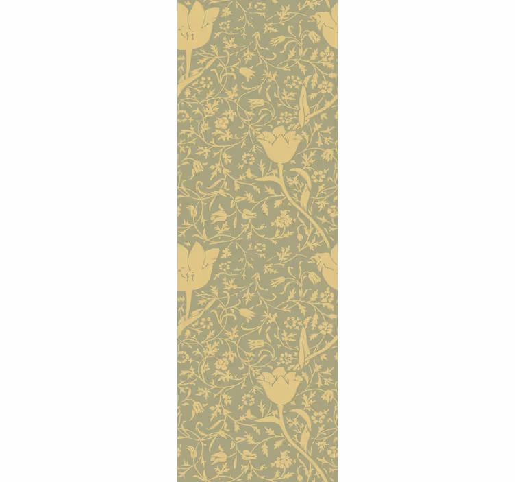 Papel de parede para sala floral verde ouro - TenStickers