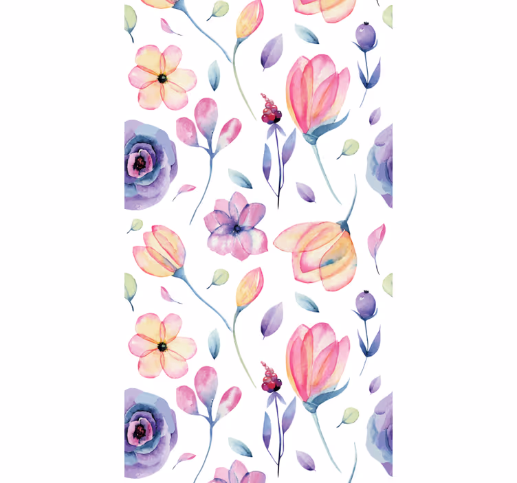 papel de parede flores aquarela floral - TenStickers