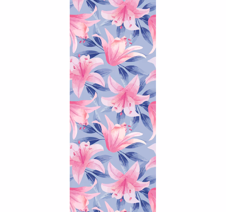 papel de parede floral elegante padrão de lírio - TenStickers
