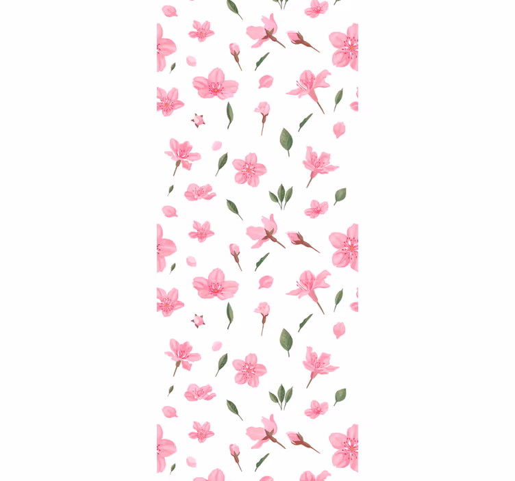 papel de parede floral Aquarela flores de flor rosa pastel - TenStickers