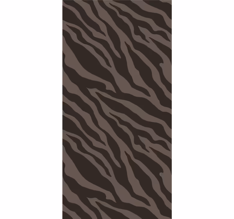 Papel de parede zebra com padrão estiloso em preto e marrom - TenStickers