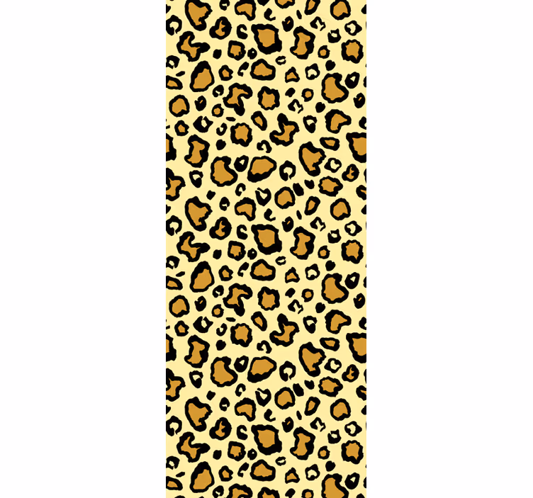 papel de parede leopardos padrão amarelo clássico - TenStickers