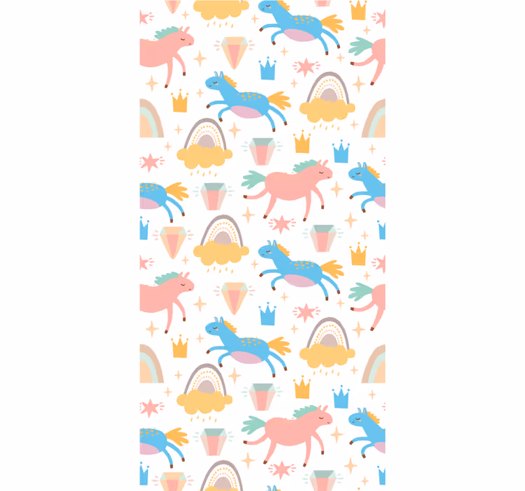 papel de parede animais conto de fadas de unicórnio - TenStickers