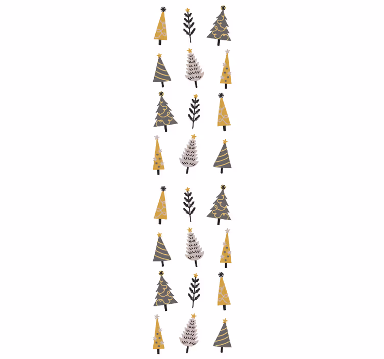 Papel de parede Natal padrão de árvore de férias - TenStickers