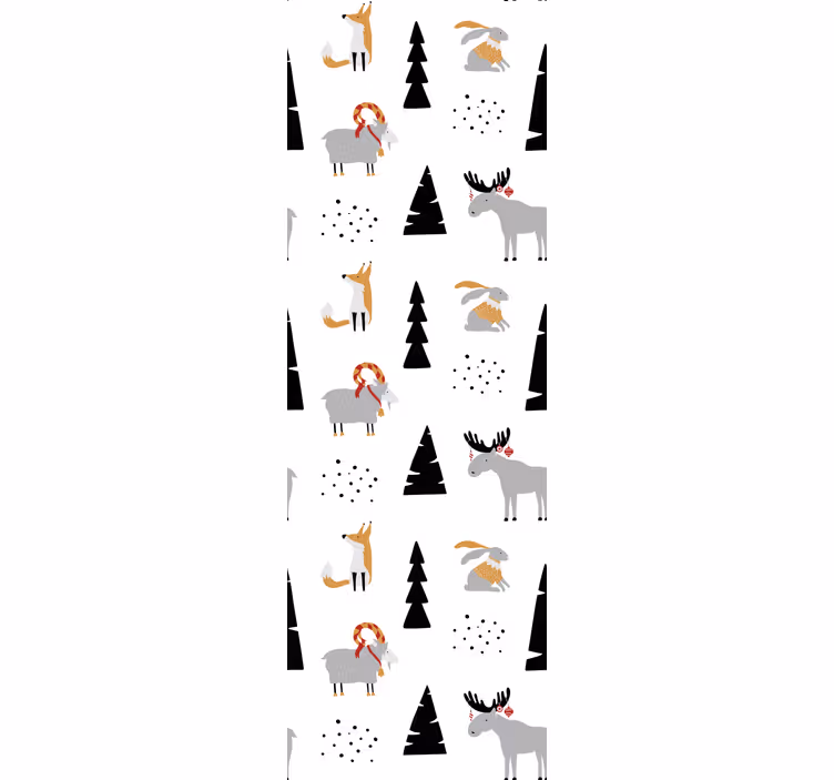 papel de parede animais padrão animal festivo - TenStickers