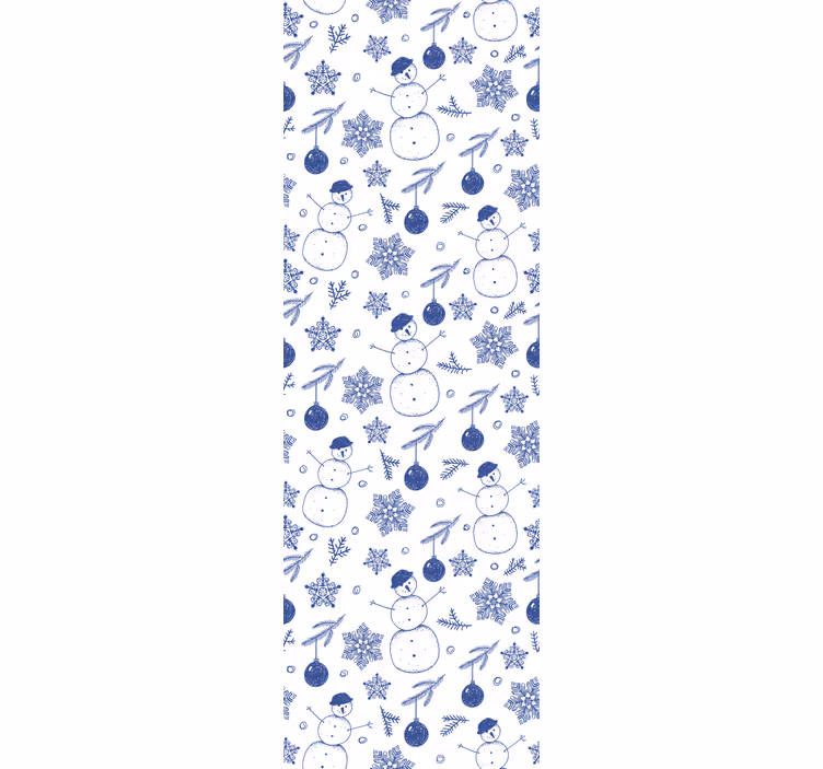 Papel de parede Natal padrão de bonecos de neve de férias - TenStickers