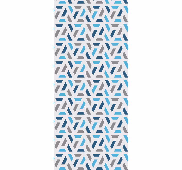 papel de parede para sala Padrão geomtrico azul e verde - TenStickers