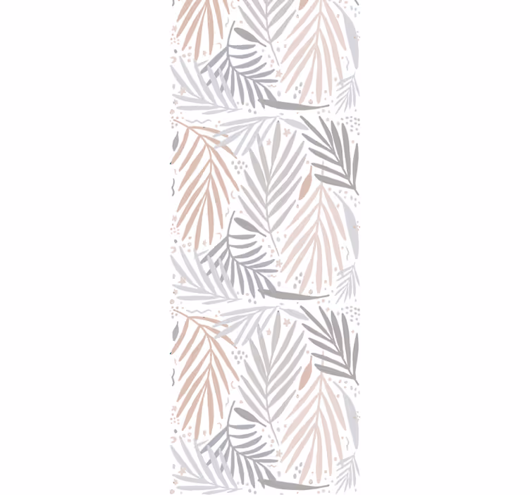 Papel de parede folhas arranjo cinza e bege - TenStickers